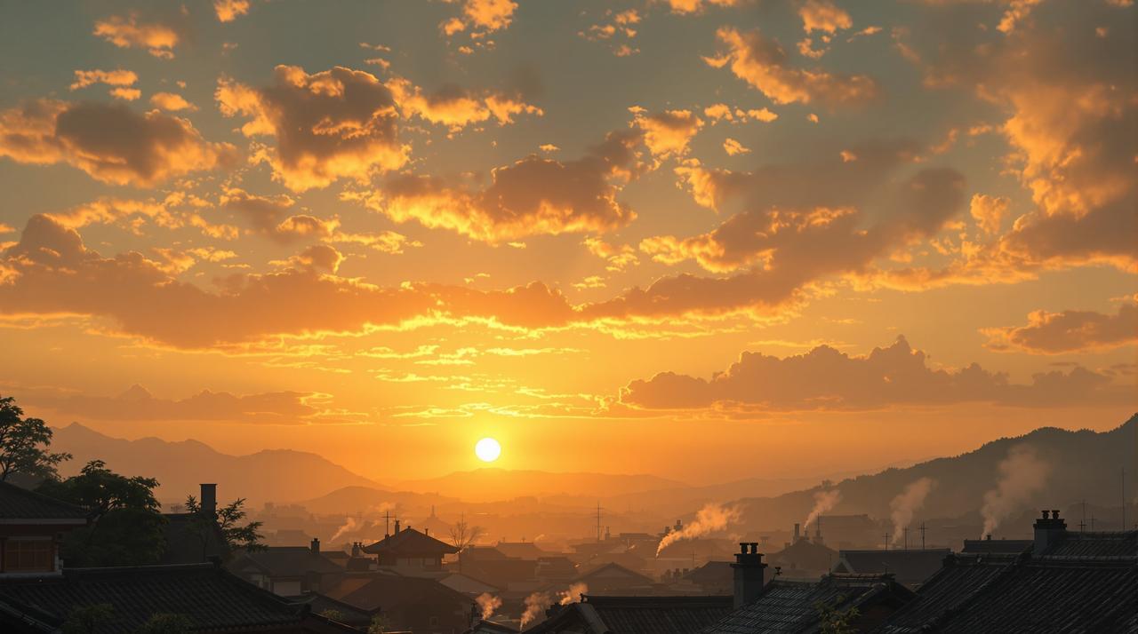 搜短剧在线 - 暮色四合的温情剧场，夕阳下的乡村美景